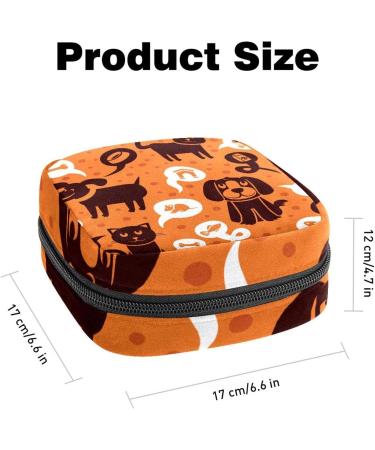 GIAPB Period Bag Sanitary Napkin Storage Pouch - Black Travel Makeup Bag for Women - Dog and Cat Design - 4823 - Buy Online on GoSupps.com