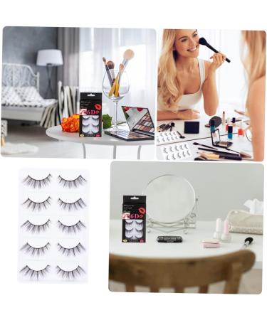LALAFINA 5 Pairs False Eyelashes Eyelash Artificial Eyelashes Handmade Eyelashes Elf Eyelashes Glue False Lashes Wispy Eyelashes Faux Dramatic Eyelashes Artificial Fiber Cross 3d - Buy Online on GoSupps.com