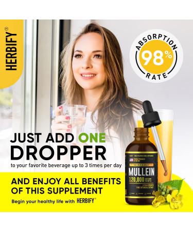 Mullein Drops - Lung Cleanse & Immune Support - Made in USA - 4 Oz - Herbal Respiratory Supplement - Buy Online on GoSupps.com