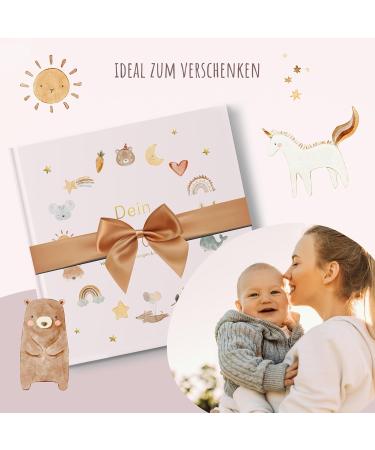 Meinbaby123 Baby Album - Gold-Plated 136 Pages | Perfect Gift for Birth | Milestone Remembrance in Pink | International Shipping Available - Buy Online on GoSupps.com