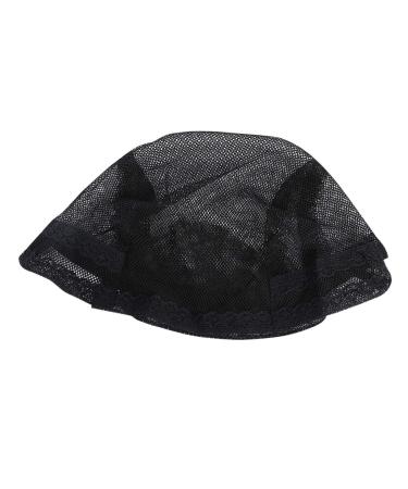 Knitted Net Black Elastic Hair Net Breathable Adjustable Hair Net Salon Hair Fixing