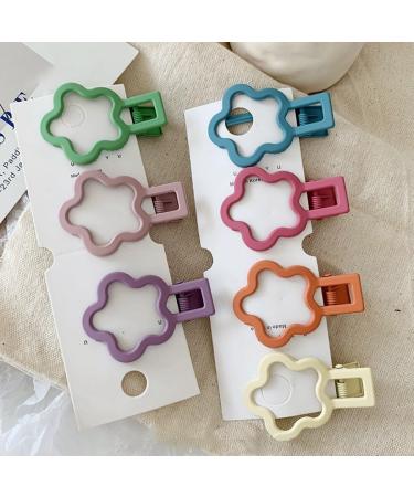 Elegant Cute Flower Matte Barrette Girls Hair Duckbill Trendy Fashion Alligator Metal Hairpin Accessories - Buy Online on GoSupps.com