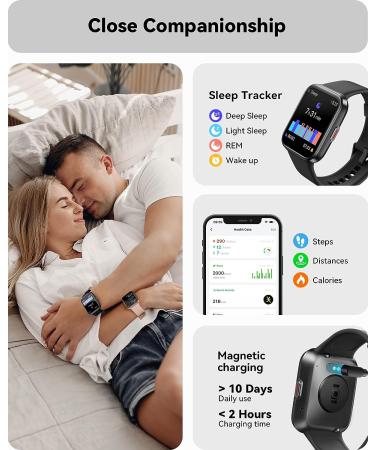 Alexa Built-in Smart Watch for Men Women | Fitness Tracker with Heart Rate Monitor, SpO2, Sleep Monitor | IP68 Waterproof Activity Tracker | Compatible with iPhone Android - 1.7 Black - Buy Online on GoSupps.com