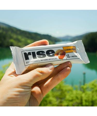 Rise Bar Almond Honey Protein Bars - 12 Pack (2.1 oz each) | Simple, Delicious Nutrition - Buy Online on GoSupps.com