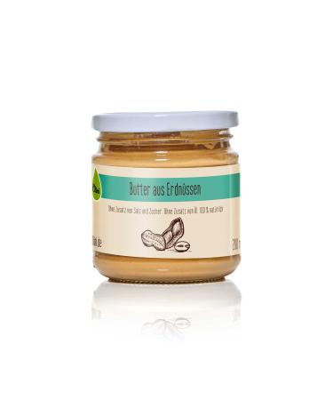 Olini smooth peanut butter1 glass vessel x 200 ml 100% natural creamy spread from an ingredient without added salt without added sugar without palm oil vegan -friendly snack