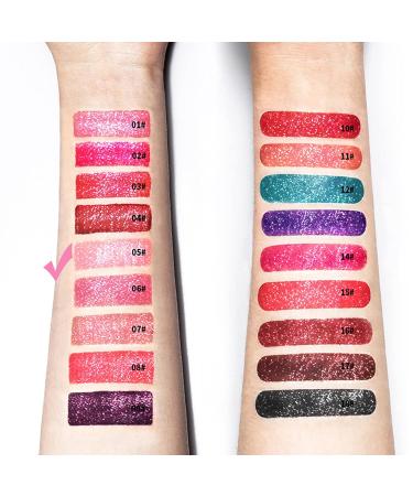Rosarden Glitter Lip Gloss - Shimmer Metallic Waterproof Lipstick for Lips, Eyes, Cheeks - Sparkly Glitter Liquid Lipstick - Buy Online on GoSupps.com