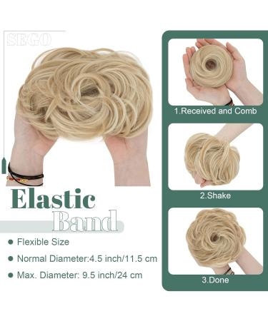 Sego Hair Part with Rubber Band - 55g Dutt Hair Ties & Extensions for Messy Buns - Dark Blonde & Blonde Updos - International Shipping Available - Buy Online on GoSupps.com
