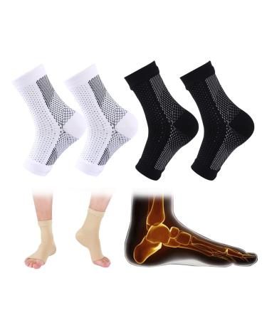 4 Pairs Neuropathy Socks Soothe Socks for Neuropathy Pain Comprex Ankle Sleeves Socks Neuropathy Pain Relief Socks Small-Medium