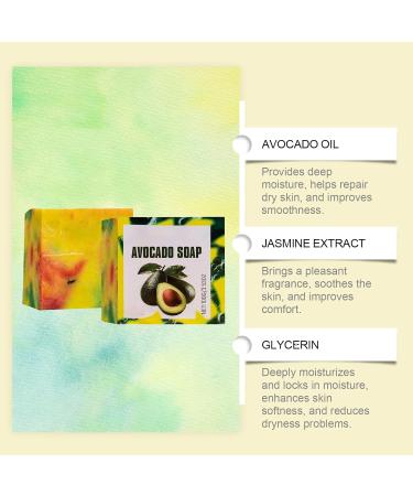  G n rique Avocado Soap Handmade Avocado Soap Gentle And Non Irritating lCleansing Bar for Face Hands Body Cleansing Moisturizing Revitalize Skin (2) - Buy Online on GoSupps.com