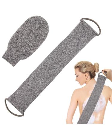 2 pieces of back scrubber for shower bamboo fiber peeling scrubber sponge peeling glove shower back scrubber towel luffa sponge for back body peeling back brush for men and women - Buy Online on GoSupps.com