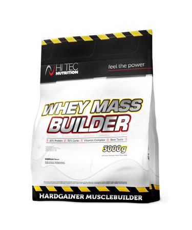 Hi Tec Nutrition Mass Gainer Protein Powder - Weight Gainer Protein Pulver Whey Gainer - Mass Protein Mass Gainer - Whey Protein Pulver 3000g 60 Portions Taste Vanilla Vanilla