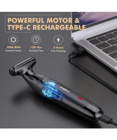 Kibiy Body Groomer for Men - IPX7 Waterproof Wet/Dry Trimmer with USB-C Charging, Electric Razor for Balls & Pubic Hair - Black - Buy Online on GoSupps.com