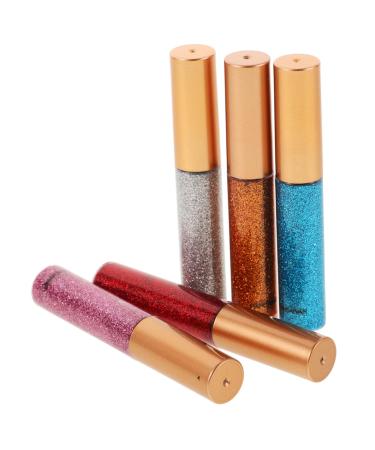 IWOWHERO 5pcs Sparkle Eyeliner Liquid Glitter Flakes Eye Shadow Pen Eye Shadow Stick
