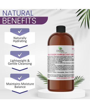 Glucoside Surfactant Base - Plant Derived All in One Natural Gentle Mild Rich Foaming Cleanser - Lauryl Decyl Coco Capryl Caprylyl Cosmetic Liquid Hand Soap Body Wash - 32 oz 32 Fl Oz (Pack of 1) - Buy Online on GoSupps.com