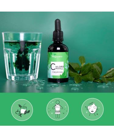 Liquid Chlorophyll Drops | High Dosage: 300 mg | Bottle 60 ml | Detox + Digestion | Natural Source: Alfalfa | No Flavors or Additives | Vegan | Vegavero  - Buy Online on GoSupps.com