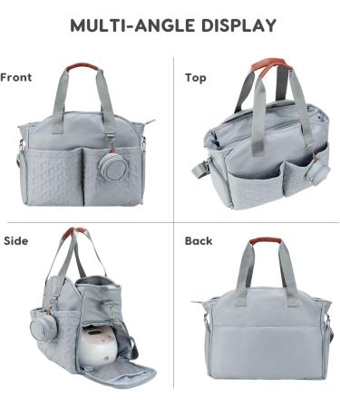 SONARIN Stylish Large Capacity Baby Changing Tote Bag - Waterproof Satchel Messenger Diaper Bag in Light Blue - Buy Online on GoSupps.com