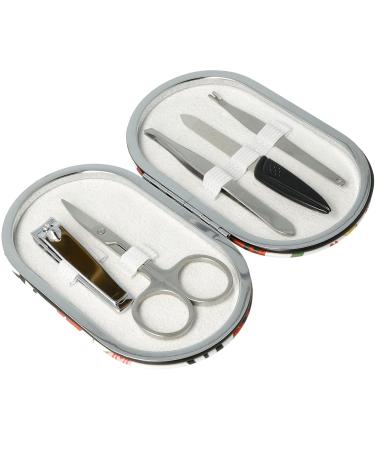 Claus's 5-Part Manicure Set with Etui - Nail Scissors File Tweezers & More in Floral Design - Carbon & Stainless Steel - International Shipping - Buy Online on GoSupps.com