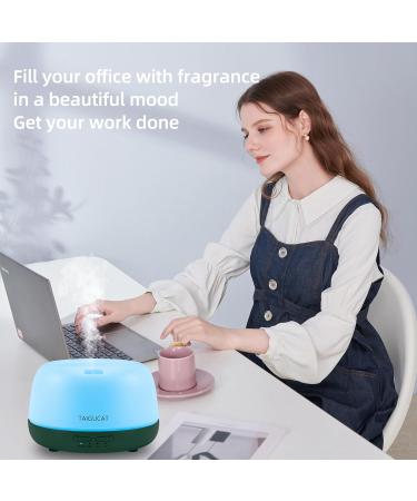 TAIGUCAT 300ML Aromatherapy Essential Oil Diffuser - USB-C Power - Remote Control - 7-LED Color Changing Light - Mini Home Diffuser for Small Bedrooms and Offices (Green) - Buy Online on GoSupps.com