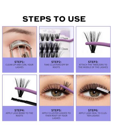 DIY LASH Extensions Set - Cluster Lashes Kit 0.07 D Curl (12-16mm) | Increasing Bond & Seal | Wimpern Extensions (60/80 Kit) - Buy Online on GoSupps.com
