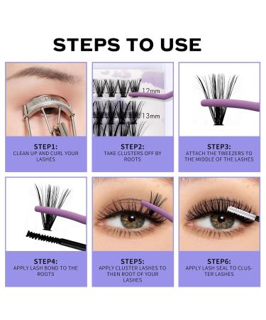 Lash Extensions Set - DIY C Curl Eyelash Extensions Kit | 30D & 40D Cluster Lashes Bond and Seal | 12-16mm - Buy Online on GoSupps.com