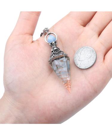 Go Jewelry Aquamarine Gemstone Pendulum Pendant with Chain for Reiki Healing Dowsing & Scrying - Balance Bracelet - Buy Online on GoSupps.com