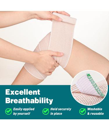 AZEN 4in Premium 2 Pack Elastic Bandage Wrap - Compression for Legs Ankle Knee & Tummy - Latex-Free Lymphedema Wraps - Buy Online on GoSupps.com