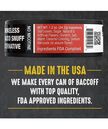 BaccOff Original Fine Cut: Premium Tobacco-Free & Nicotine-Free Snuff Alternative (10 Cans, 1.2 oz Each) - Buy Online on GoSupps.com