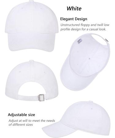 AOSMI 3 Pack Vintage Washed Cotton Adjustable Baseball Caps - Unisex Low Profile Dad Hat Set (Black/White/Purple) - Buy Online on GoSupps.com