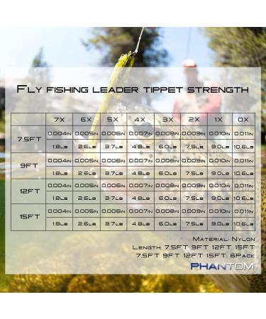 MAXIMUMCATCH Fly Leader 5 Pack - Transparent Tapered Leaders 7.5/9/12/15ft 0X-7X for Fly Fishing - Buy Online on GoSupps.com
