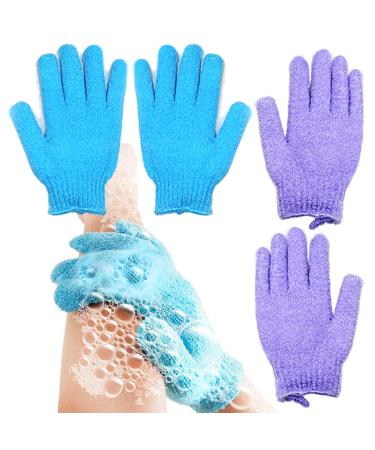 Exfoliating Bath Gloves Body Scrub Loofah Sponge Luxury Spa Hand Gloves Dead Skin Cell Remover Health Care Gloves Shower Massage Scrubber and Improves Blood Circulation  2 Pairs