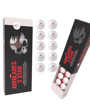 AirBlades 3 Star Ping Pong Balls | High Performance, Table Tennis Balls for Tournament Play & Training | Advanced ABS Plastic | Regulation Standard Ping Pong Balls 10 Pack