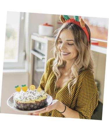 Abaodam 48 pcs Lemon Cake Toppers birthday toppers for cakes birthday cupcake topper birthday cake decorations gold trim gold decorations cocktail garnish party supplies baby summer - Buy Online on GoSupps.com