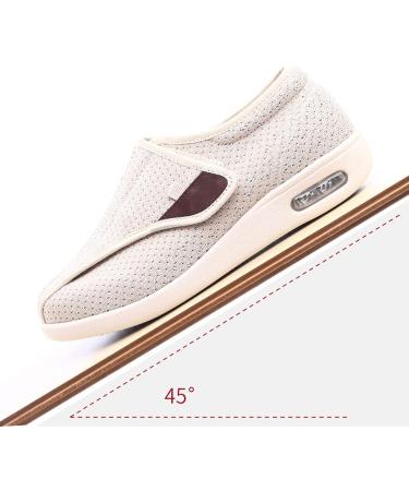 Adjustable Closure Diabetic Slippers | Anti-Slip Elderly Shoes for Swollen Feet | Extra Wide Width Size 9.5 Black - Buy Online on GoSupps.com