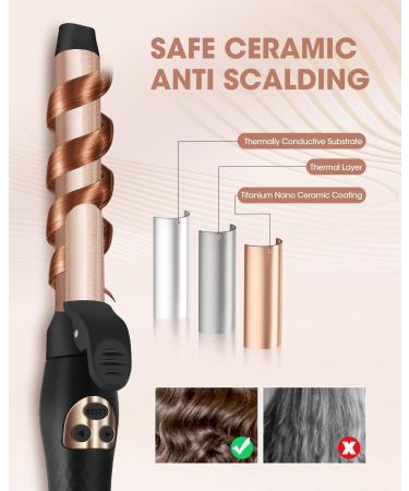 MYMULIKE Automatic Hair Curler Rotating Curling Iron 1 Inch With 6 Adjustable Temp and LCD screen 30s Instant Heat Up 430 F 1H Auto-Off Curling Iron for Long/Middle/Short All Hair - Buy Online on GoSupps.com