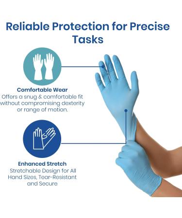Nitrile Gloves Powder Free Extra Small Small Medium Large Extra Large Pack of 3 100 x 3 300 pcs latex free Vinyl Free S (Pack of 300) - Buy Online on GoSupps.com