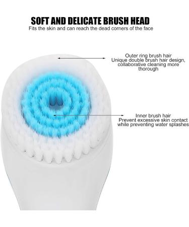 USB Charging Electric Facial Cleansing Brush - Waterproof Silicone Face Pore Cleaner (Blue) - Buy Online on GoSupps.com