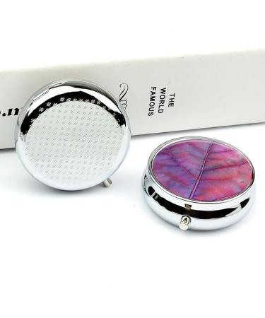 Portable 3 Compartment Pill Box with Veins on Leaves Design - Travel Medicine Organizer for Purse & Pocket - Buy Online on GoSupps.com