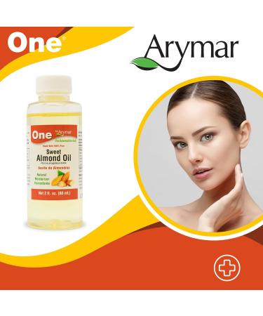 Arymar 100% Pure Almond Oil - Essential Oil for Skin Hair & Aromatherapy | 2oz - International Shipping Available - Buy Online on GoSupps.com