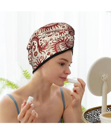 Quick-Dry Hair Towel Wrap with Button - Turbo Drying Towel Turban for Effortless Hair Care (Dragons1 - Buy Online on GoSupps.com