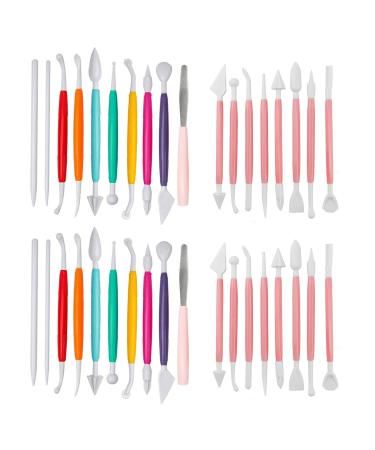 36 Pieces Plastic Clay Tools, Assorted Colors Crafts Modeling Tools, Sculpting Tool Decorative Embossed Modeling