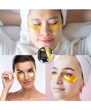 24k Gold Under Eye Patches - 30 Pairs | Moisturizing Gel Eye Masks for Puffy Eyes & Dark Circles | Anti-Aging Collagen Patches for Travel - Buy Online on GoSupps.com