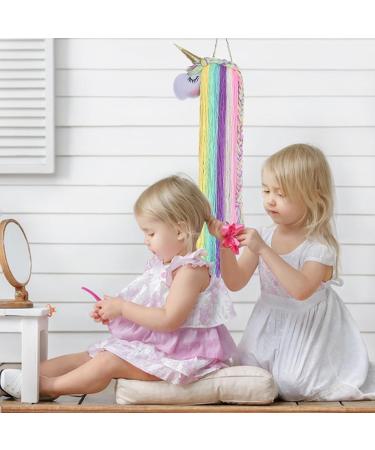 ZSMJAER Hair Clip Storage for Girls Unicorn Hair Clip Holder Rainbow Yarn Tassel Organiser Hair Accessories Unicorn Theme Party Decoration - Buy Online on GoSupps.com
