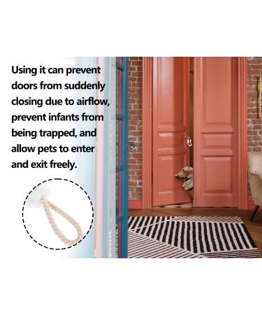 ZoeTekway Cotton Door Stop Handle | White Door Cord Clamp for Child & Pet Finger Protection | International Shipping Available - Buy Online on GoSupps.com
