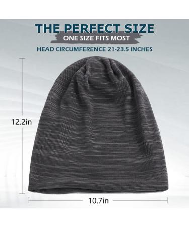 EINSKEY Slouchy Beanie 2-Pack - Black & Grey - Thin & Lightweight Skull Cap for Men & Women - Buy Online on GoSupps.com