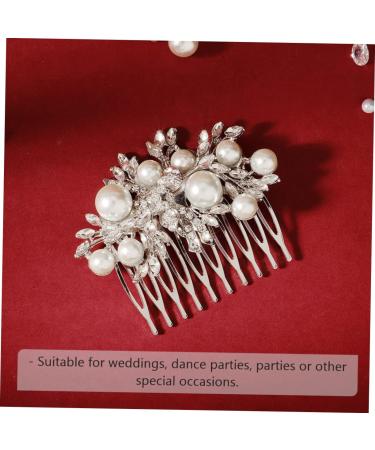 FRCOLOR 1pc Hair Comb Rhinestone Headpiece Women Hairpin Comb Wedding Headpiece for Bride Rhinestone Flower Comb Hair for Women Prom Tiara Bridal Headdress Pearl Light Luxury Alloy Girl - Buy Online on GoSupps.com