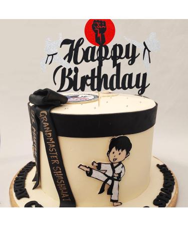 Arthsdite 1Pc Karate Cake Topper Taekwondo theme Kung Fu Sport Cake Topper Karate Happy Birthday Party Supplies Sparkling Party Decoration - Buy Online on GoSupps.com