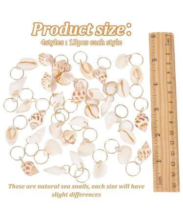 Pligreat 60-Piece Mussel Dreadlocks Hair Rings | Vintage Braids Jewelry for Men & Women | Beach Style Hair Charms & Dreadlock Accessories - Buy Online on GoSupps.com