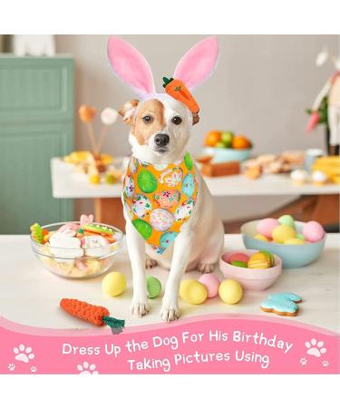 Easter Dog Costume Set: Bunny Ears Headband, Eggs Bandana, Rabbit Chew Toys - Medium to Large Dogs - Easter Party Gifts - Accessories (NO-LED) - Buy Online on GoSupps.com