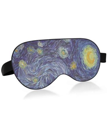 Van Gogh's Starry Sky Sleep Mask Eye Covers for Men Women Kids 100% Blackout Eye mask Best Night Blindfold Eyeshade Eyemask Sleeping Contoured for Travel Shift Work