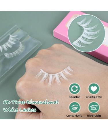 Manga Lashes Natural Wet Look Wispy Spiky Lashes 10 Pairs Anime Eyelashes Wispy Natural Lashes Extension Strip Thai Fake Eye Lashes Handmade Thick Soft Fake Eyelashes (White 2 Pairs) - Buy Online on GoSupps.com